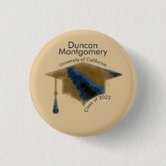 Mortarboard Guld Studentmössa Knapp