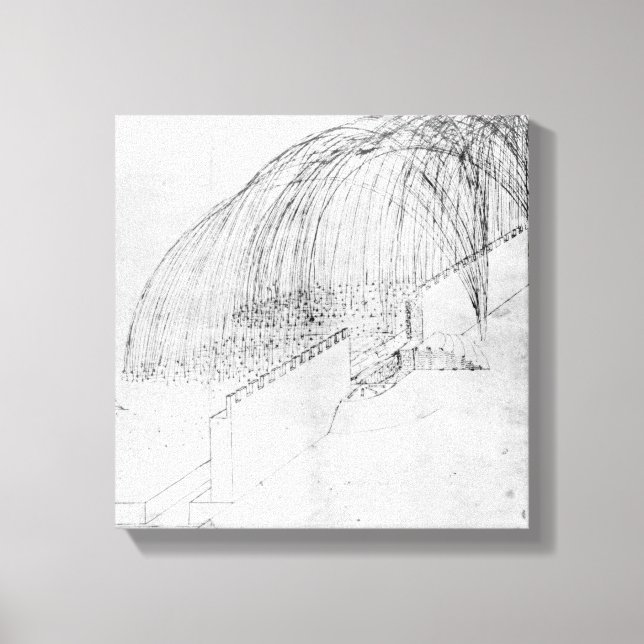 Mortars stenbränning över en vägg in i fort canvastryck (Framsida)