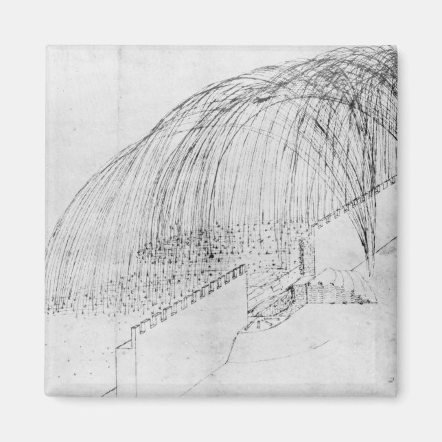 Mortars stenbränning över en vägg in i fort magnet (Framsidan)