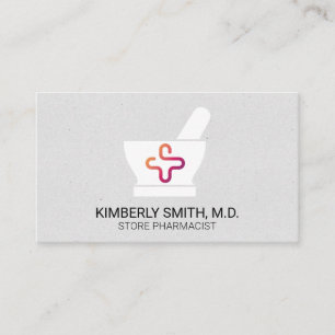 Mortel och mortelstöt Apotekare Medicinlogotyp Visitkort