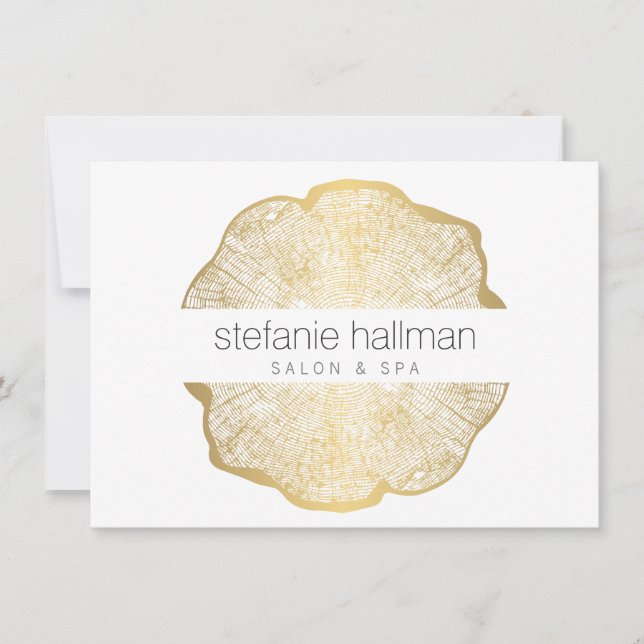 Mortet för säljgåva av organiskt Guld Träd Ringar (Framsida)