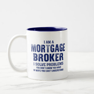 Mortgage Broker I Lös problem Två-Tonad Mugg