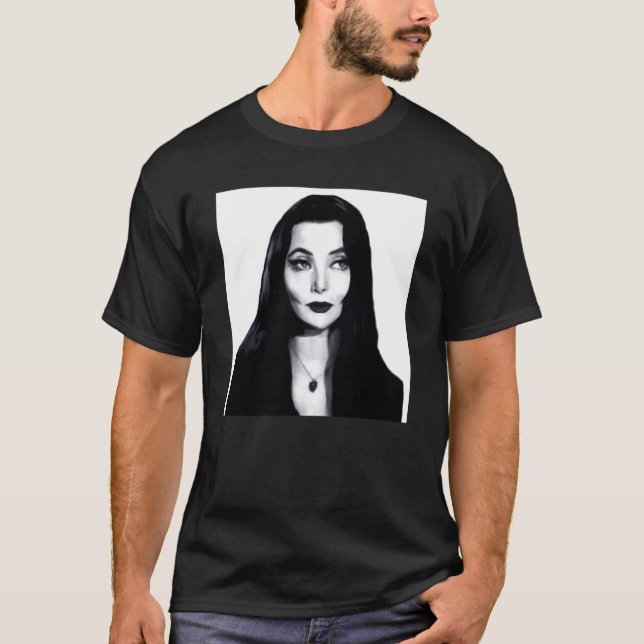 Morticia Addams Mörk Porträtt Classic T-Shirt (Framsida)