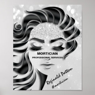 Mortician Studio Eyelash Silver Grått, tack Poster