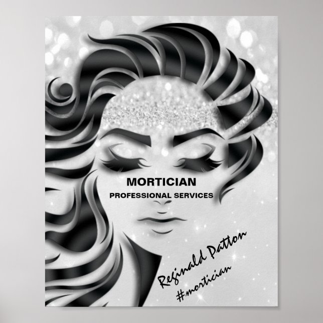 Mortician Studio Eyelash Silver Grått, tack Poster (Framsidan)