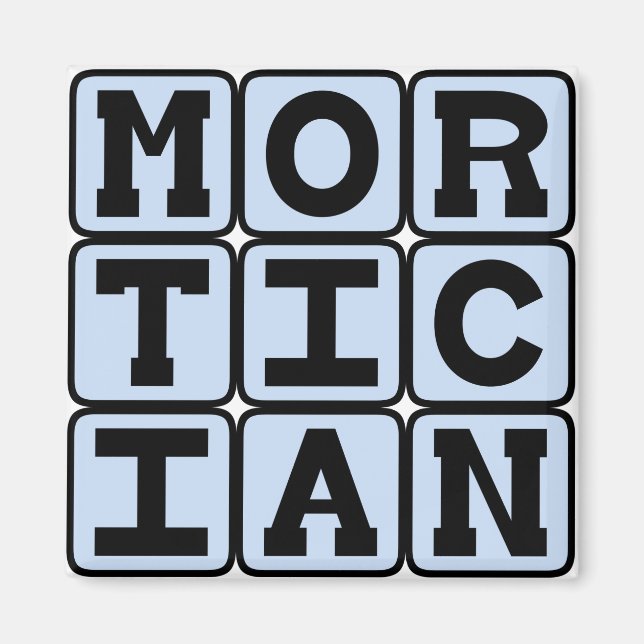 Mortiker, begravningsdirektör magnet (Framsidan)