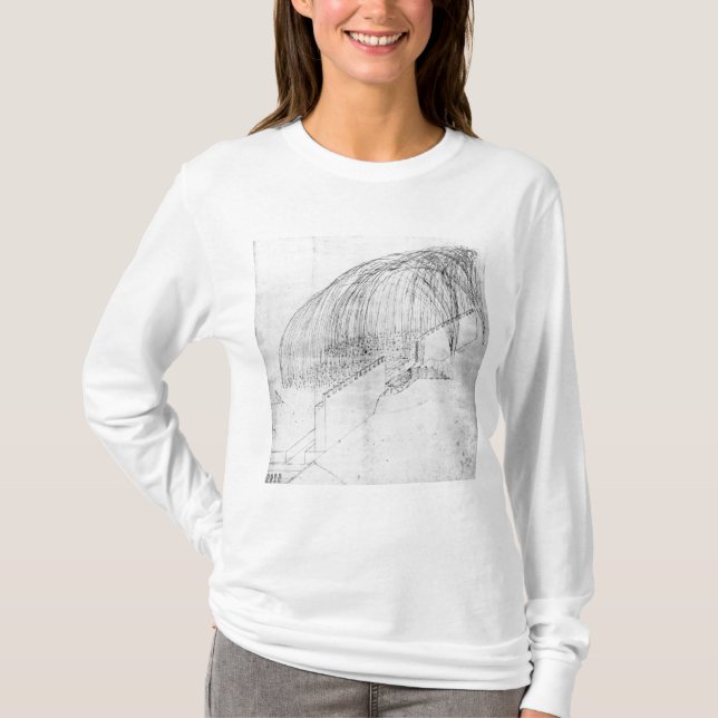 Mortlar som avfyrar stenar över en vägg in i ett tee shirt (Framsida)