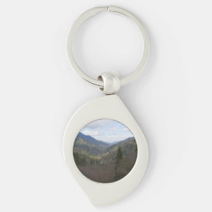 Morton Overlook i Great Smoky Mountains Swirl Silverfärgad Nyckelring