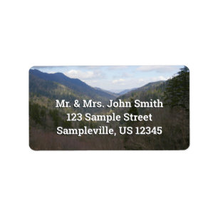 Morton Overlook of Underbar Smoky Mountains Adressetikett