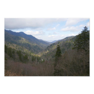 Morton Overlook of Underbar Smoky Mountains Fototryck
