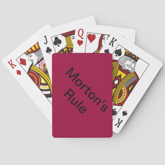 Mortons regel spel kort (Baksidan)