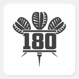 Mörts 180 Dartboard Bullseye Arrow Gift Idea Fyrkantigt Klistermärke
