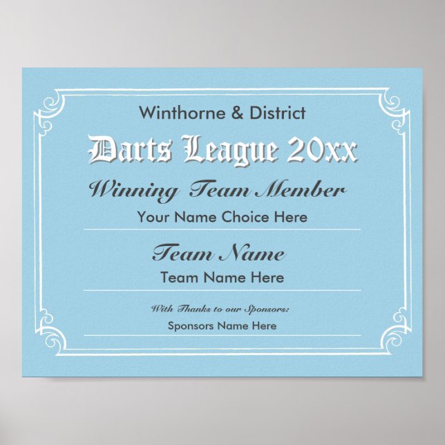 Mörts konkurrenscertifikat Poster (Framsidan)