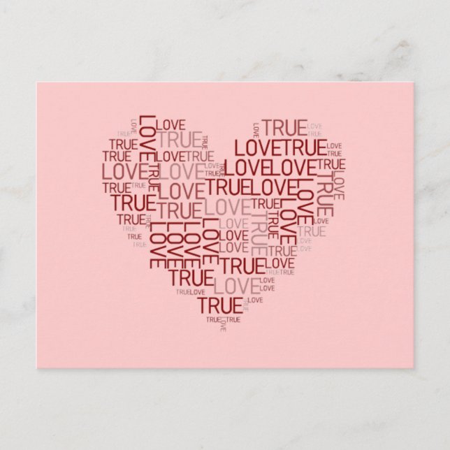 Mortskort för hjärta och Kärlek Vykort (Framsida)