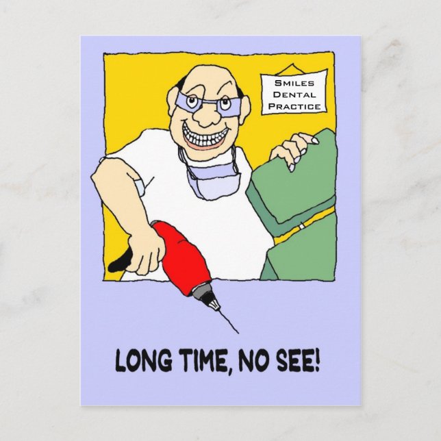 Mortskort för påminnelse om tandkontroll vykort (Framsida)