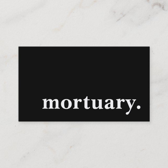 Mortuary. Visitkort (Framsida)