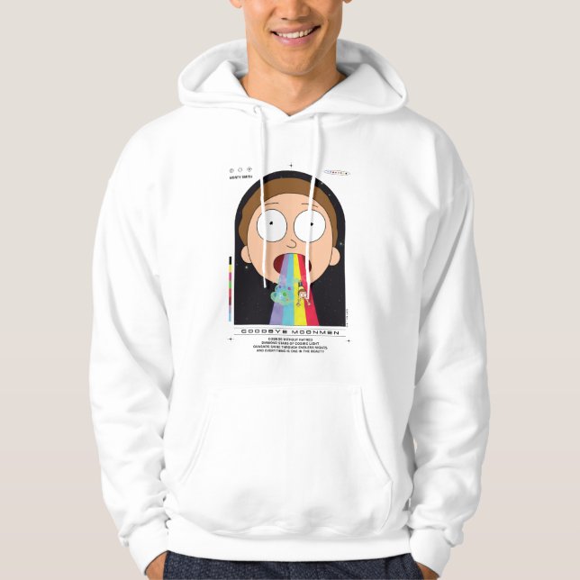 Morty Adjö Moonmen Quote Graphic Hoodie (Framsida)