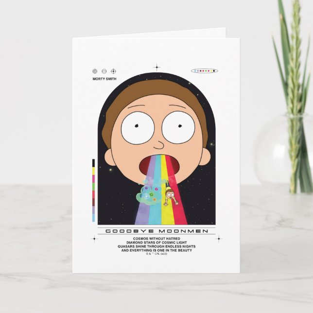 Morty Adjö Moonmen Quote Graphic Kort (Framsida)