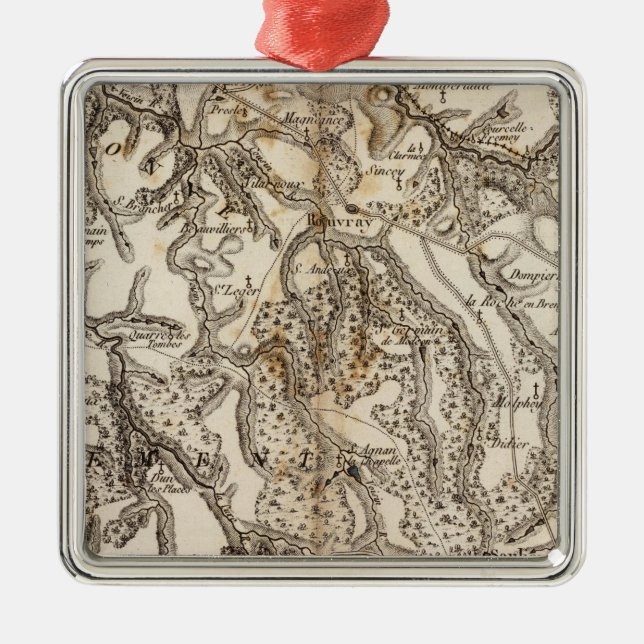 Morvan Atlas Karta Julgransprydnad Metall (Framsidan)