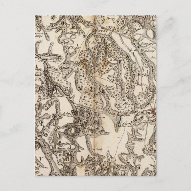 Morvan Atlas Karta Vykort (Framsida)