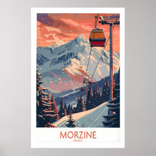 Morzine Affisch - Skidtryck Frankrike 1