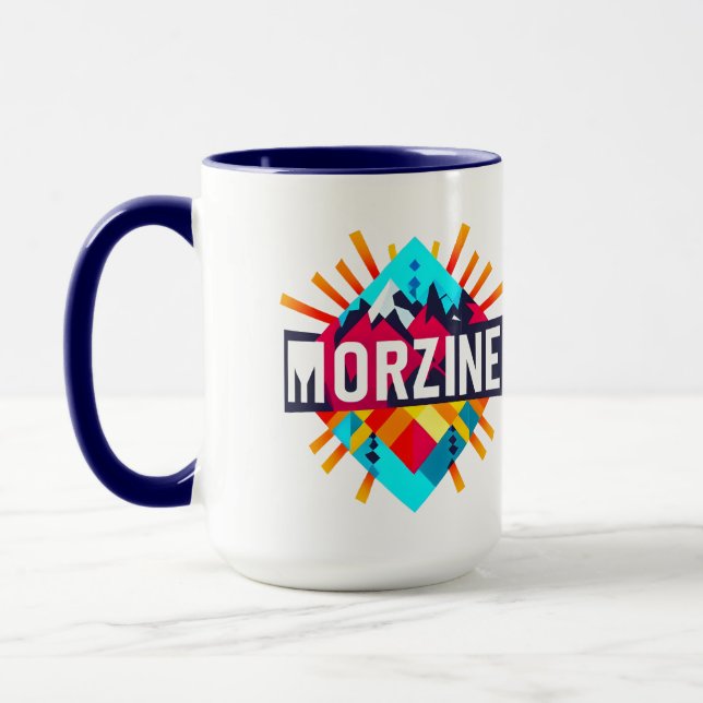 Morzine Alpine Mountain Two-Tone Coffee Mug Mugg (Vänster)