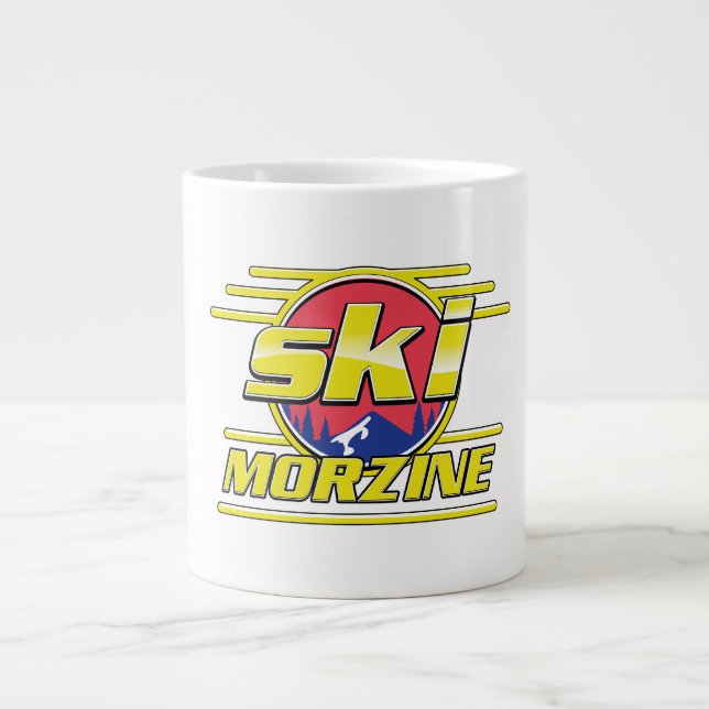 Morzine Frankrike Ski 80-talets logotyp Jumbo Mugg (Framsidan)