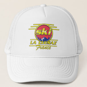 Morzine Frankrike Ski 80-talets logotyp Keps