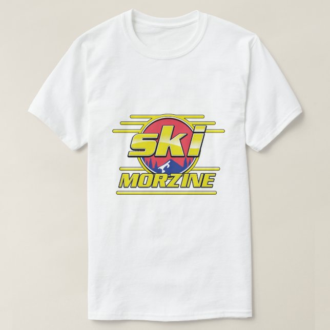 Morzine Frankrike Ski 80-talets logotyp T Shirt (Design framsida)