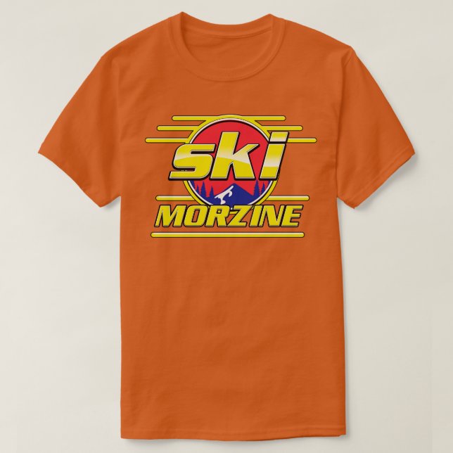 Morzine Frankrike Ski 80s T Shirt (Design framsida)