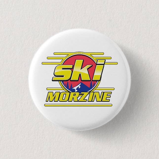 Morzine Frankrike Skida 80-tal logo Knapp (Framsida)