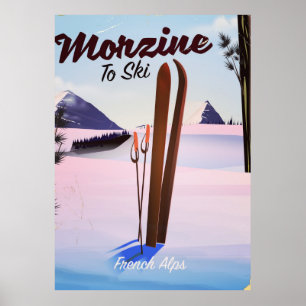 Morzine,Fransk Alpernas ski poster
