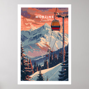 Morzine konsttryck - skidaffisch 1 poster