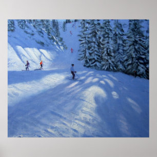 Morzine skidar springa poster
