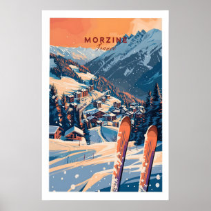 Morzine Väggkonsttryck - Skidposter 1 Poster