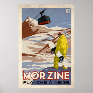 Morzine - vintage verkställer poster