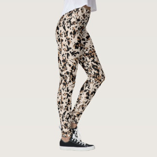 Mosaic Abstrakt Animal Print Brown Black Tan Leggings