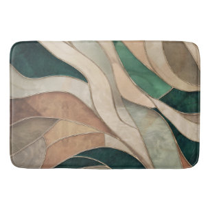 Mosaic Abstrakt art - Taupe och Emerald Badrumsmatta