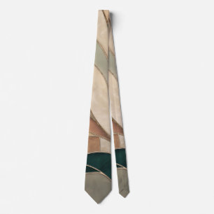 Mosaic Abstrakt art - Taupe och Emerald Slips