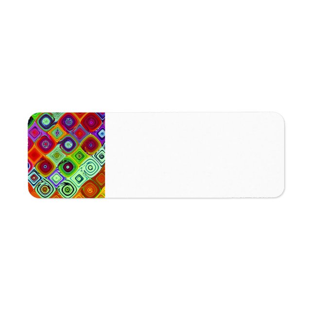 Mosaic Abstrakt Bra Fractal Art Returadress Etikett (Framsidan)