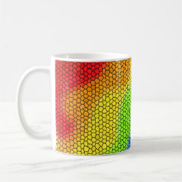 Mosaic Abstrakt Rainbow Design - Kaffemugg