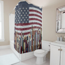 Mosaic American Flagga Stached Glass Abstrakt