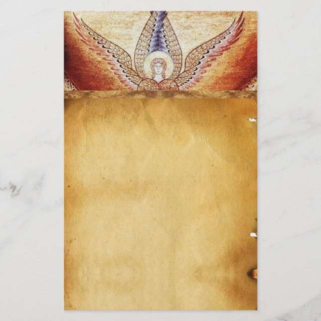 MOSAIC ANGEL Brown Parchment Brevpapper (Framsida)
