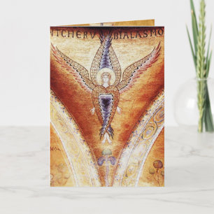 MOSAIC ANGEL, Brown Parchment Helgkort