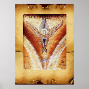 MOSAIC ANGEL, Brown Parchment Poster