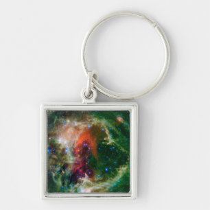 Mosaic är av Soul Nebula Fyrkantig Silverfärgad Nyckelring