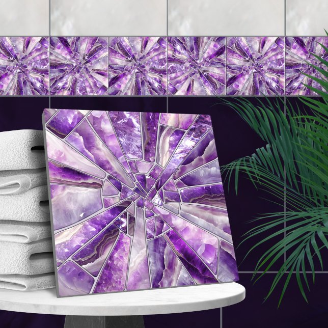 Mosaic Art - Ametyst och Pearl Kakelplatta (Skapare uppladdad)