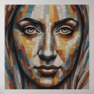 Mosaic Art Ansikte Poster