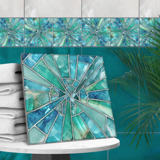 Mosaic Art - Aquamarine Kakelplatta (Skapare uppladdad)