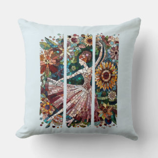Mosaic Art Ballerina Push Stroke av glasborste Kudde